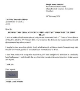 Hearts of Oak assistant coach Asare Bediako resigns