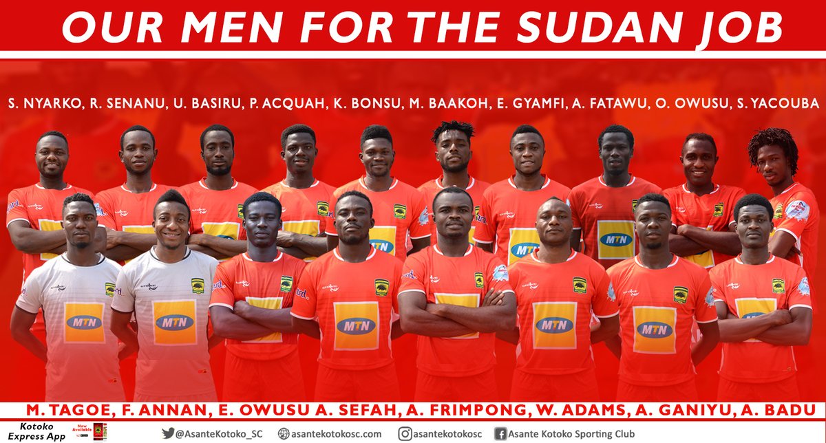 Asante Kotoko 18-man squad for Al Hilal clash