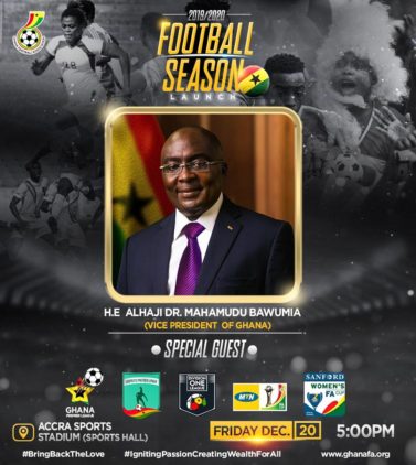 Vice President Bawumia to attend launch of 2019/2020 Football Season