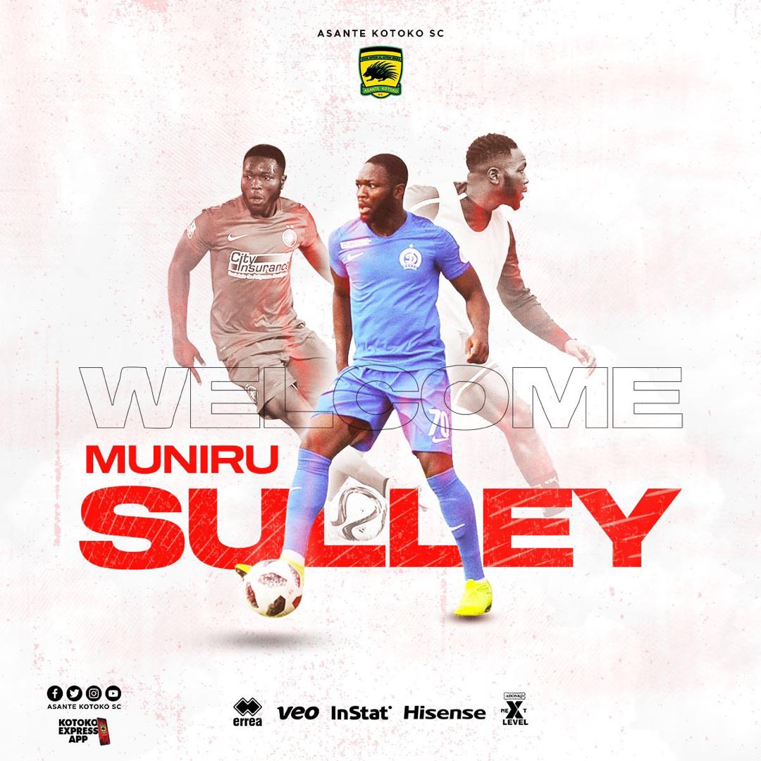 OFFICIAL: Asante Kotoko complete the signing of Sulley Muniru