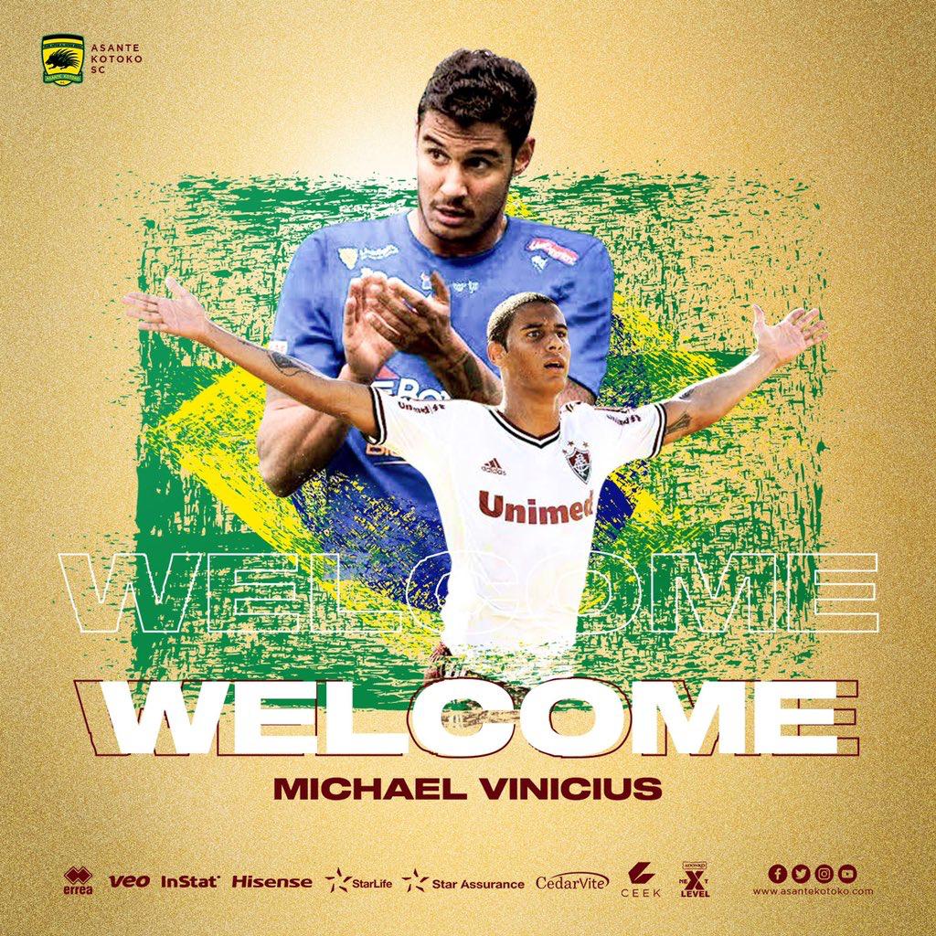 Asante Kotoko complete signing of Brazilian striker Michael Vinicius