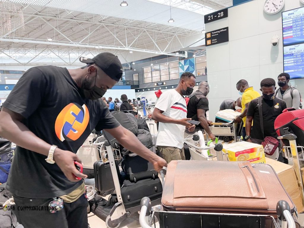 Photos: Local contingents leave Ghana for Qatar for Black Stars Pre-AFCON Camping