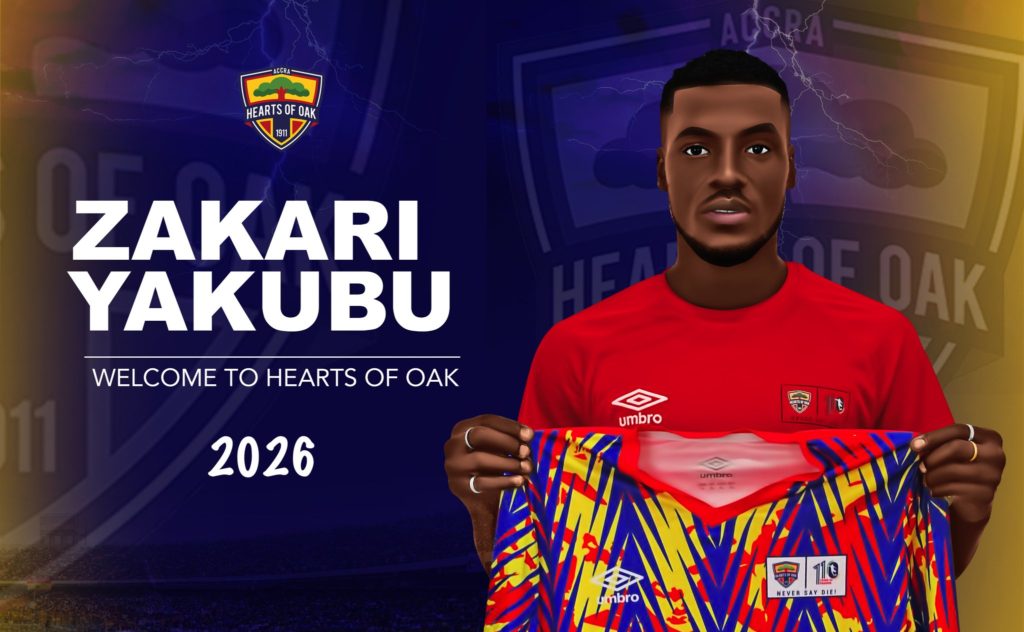OFFICIAL: Hearts of Oak announce signing of defender Zakari Yakubu