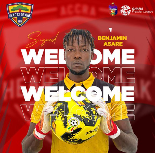 Hearts of Oak complete Benjamin Asare signing.