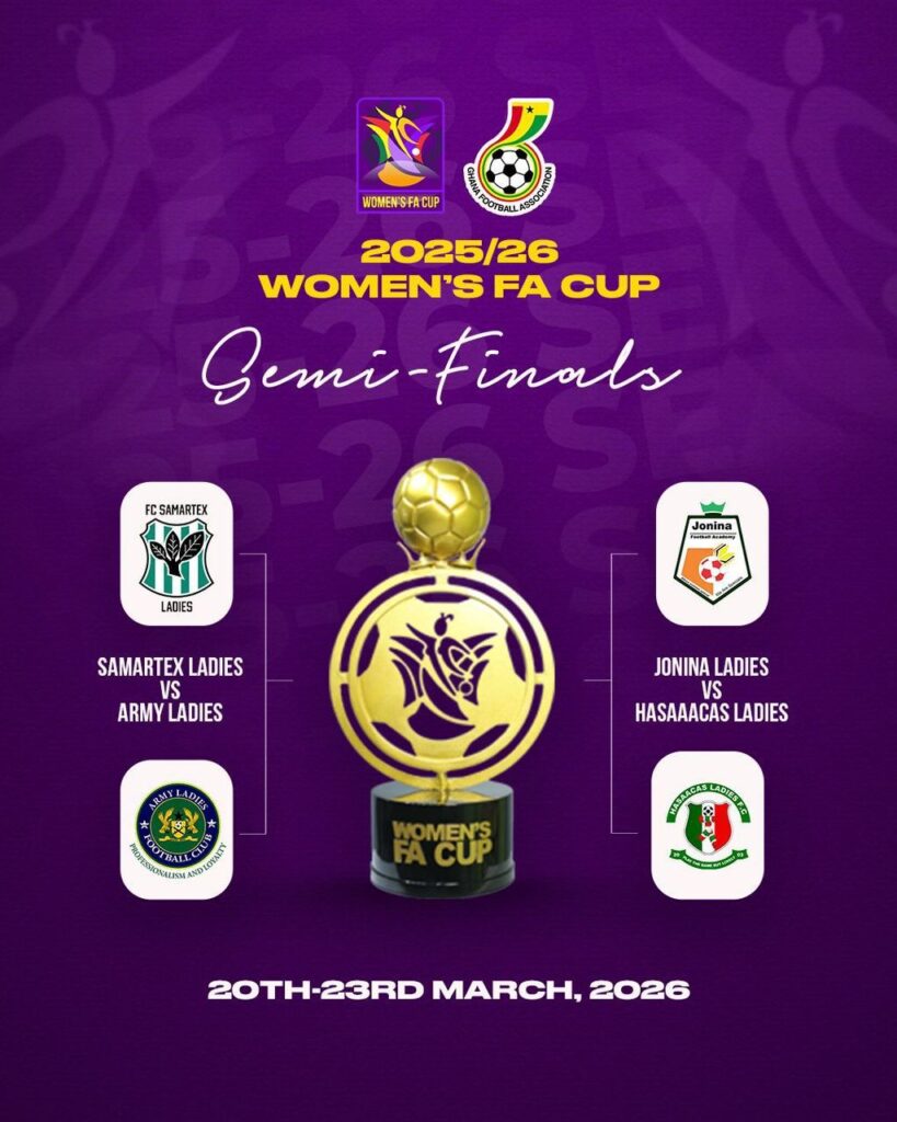 Ghana Women’s FA Cup 2025/26 Semifinal Preview: Samartex vs Army, Jonina vs Hasaacas in Southern Showdown